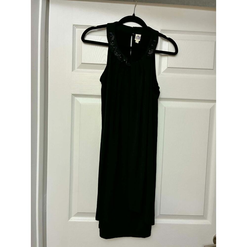 Sangria Black Beaded Neck Dress‎ Size 10 Sleeveless Cocktail